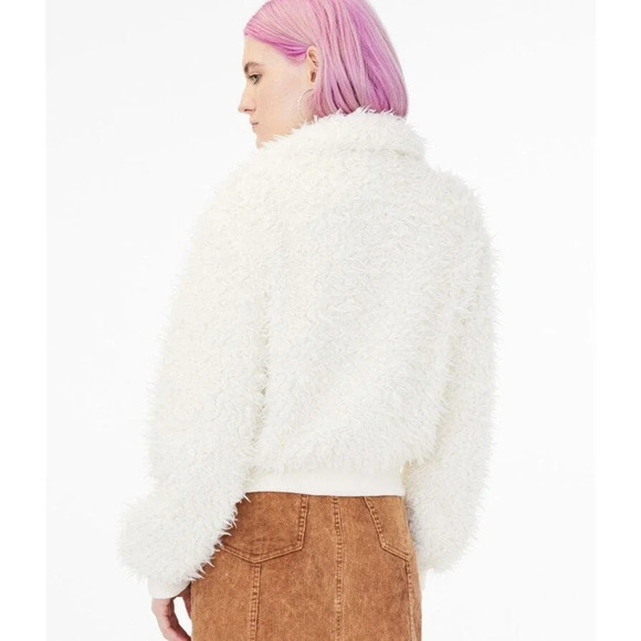 Aeropostale‎ Women's White Faux Fur Yeti Full Zip Winter Jacket Size Small - Picture 4 of 10